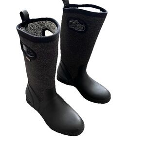 BOGS CRANDALL TALL LINED Black Rain Boots Size 10 FUNCTIONAL STYLISH